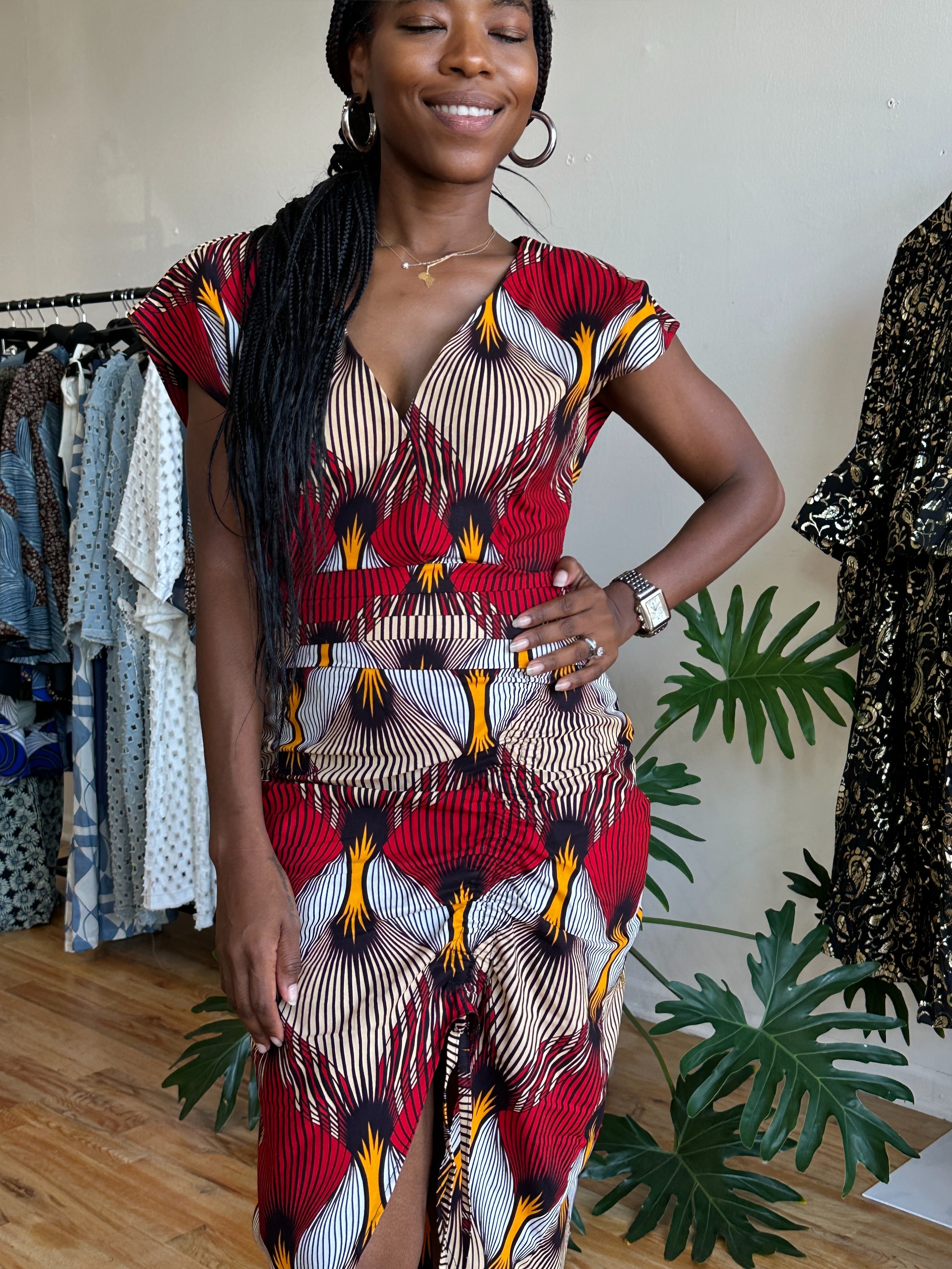 Draped Midi Dress