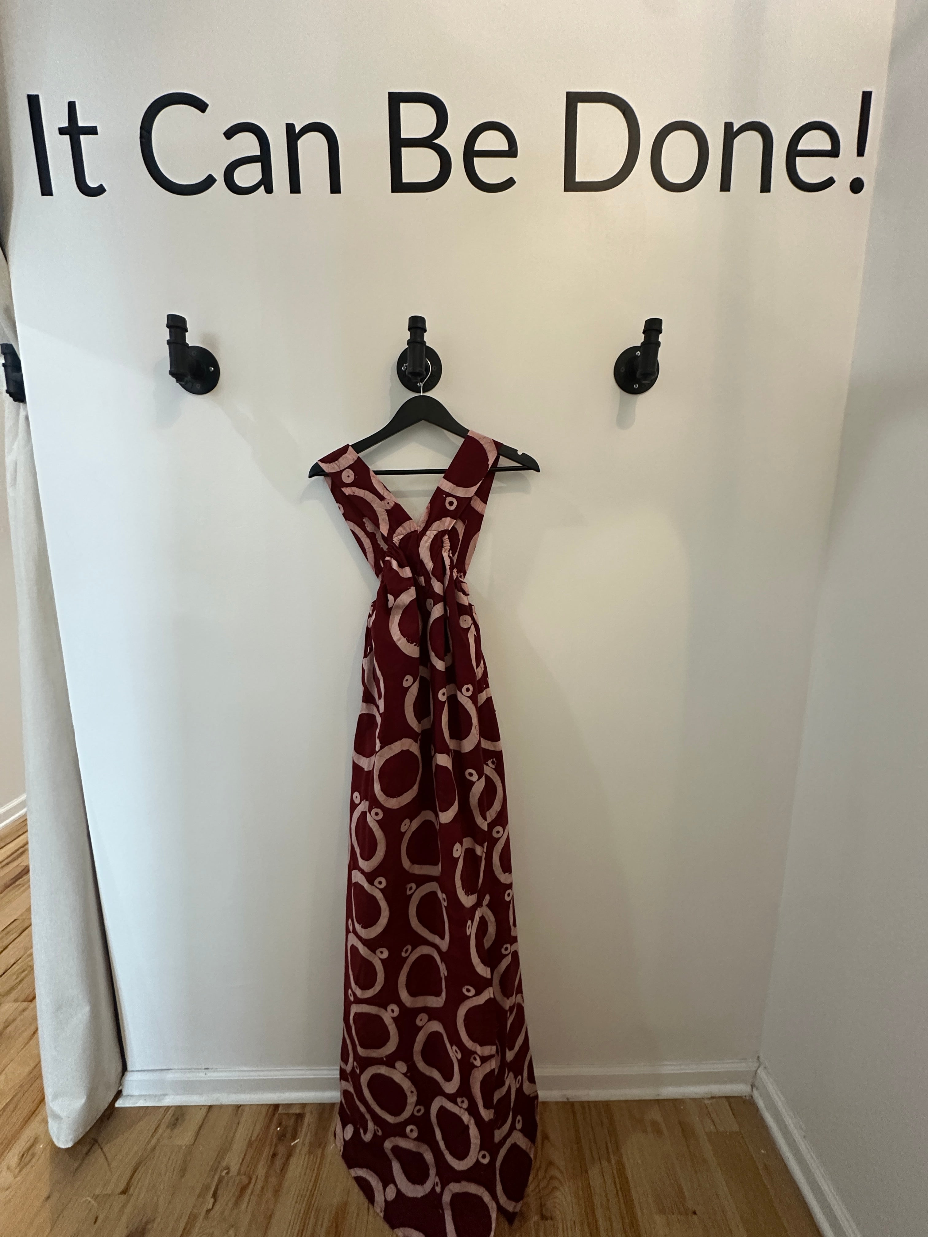 The Mrembo Dress- Blood Red Batiki