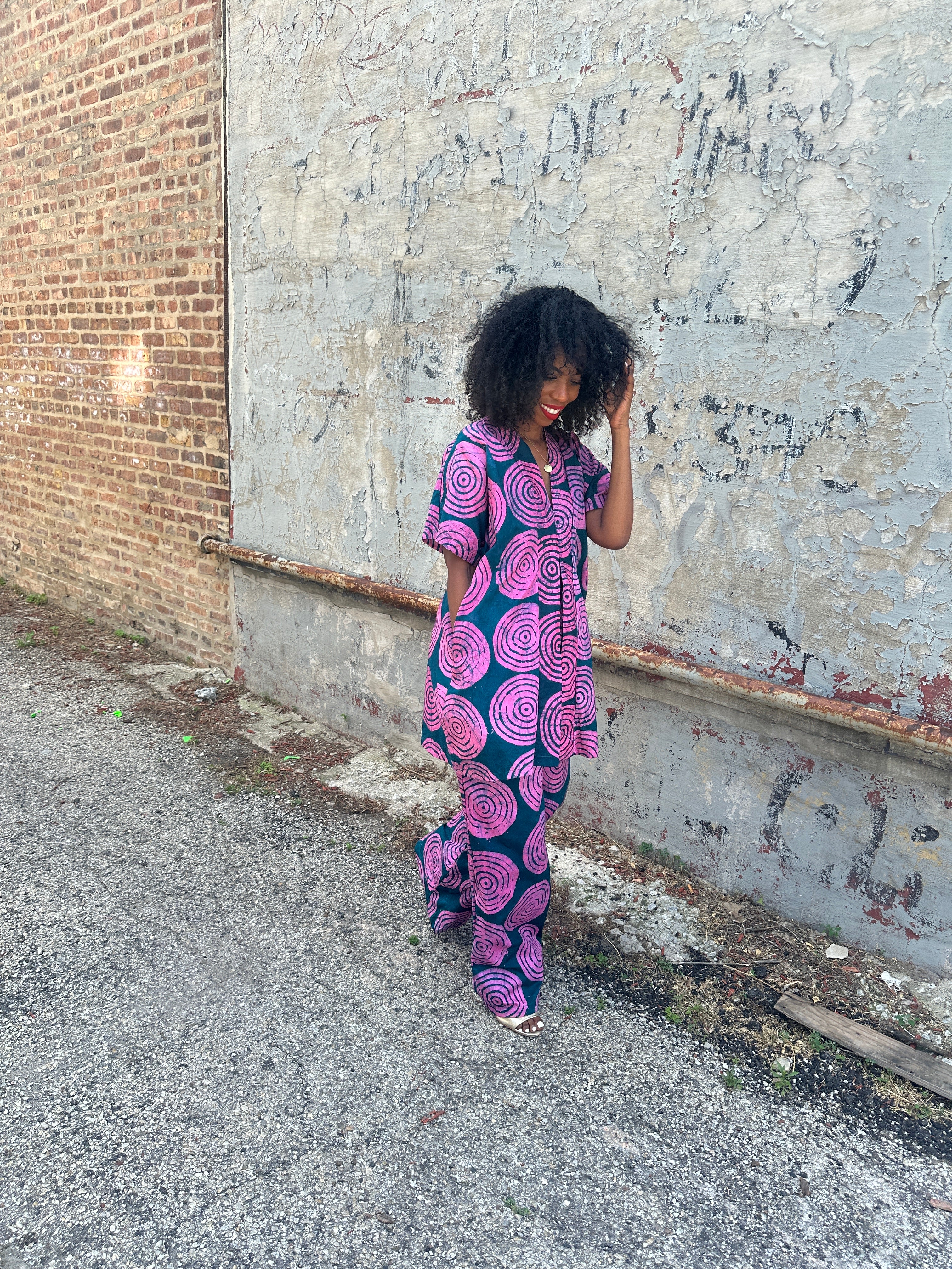 The Raha Set - Dark Green and Pink