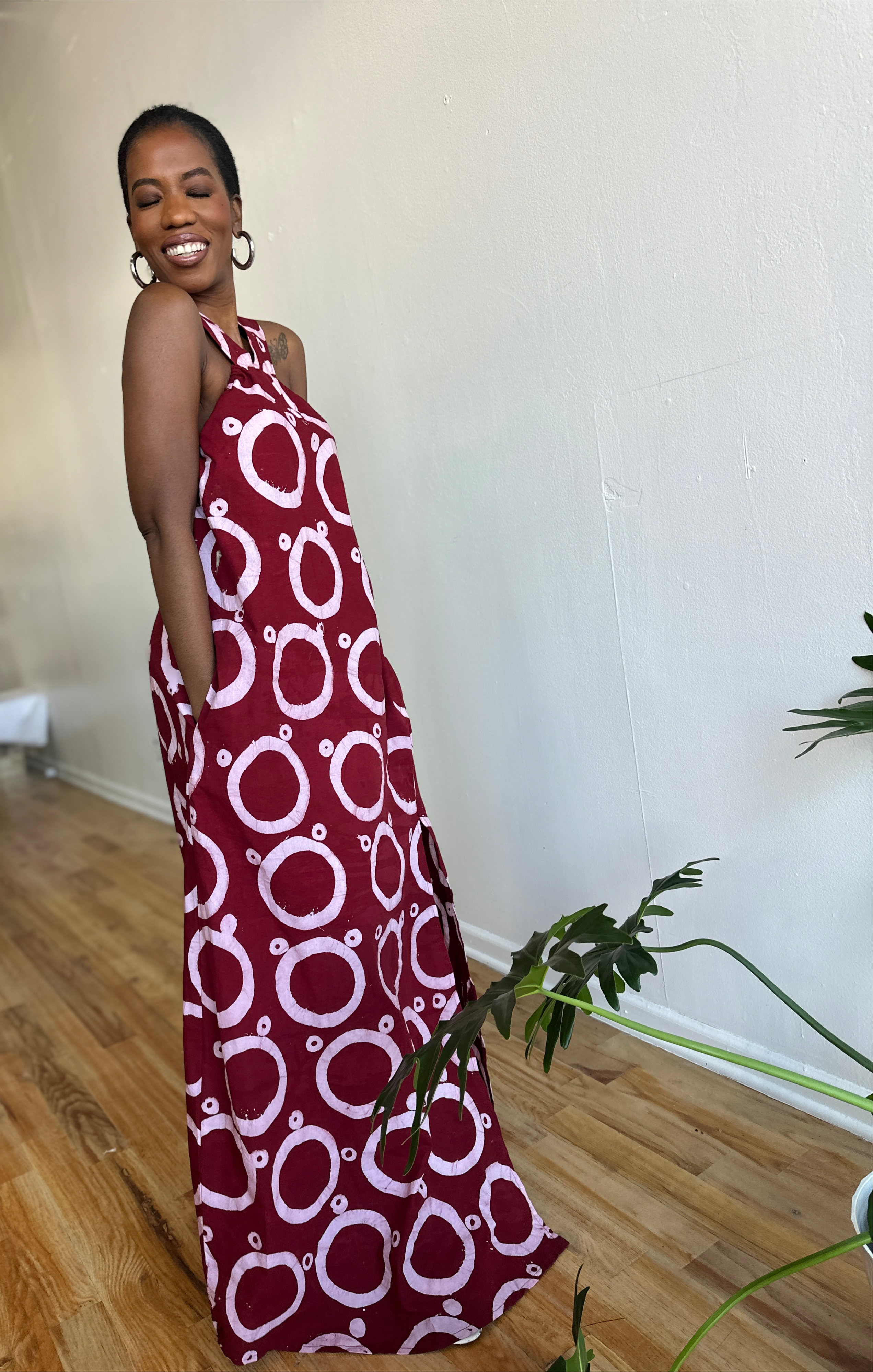 The Mrembo Dress- Blood Red Batiki