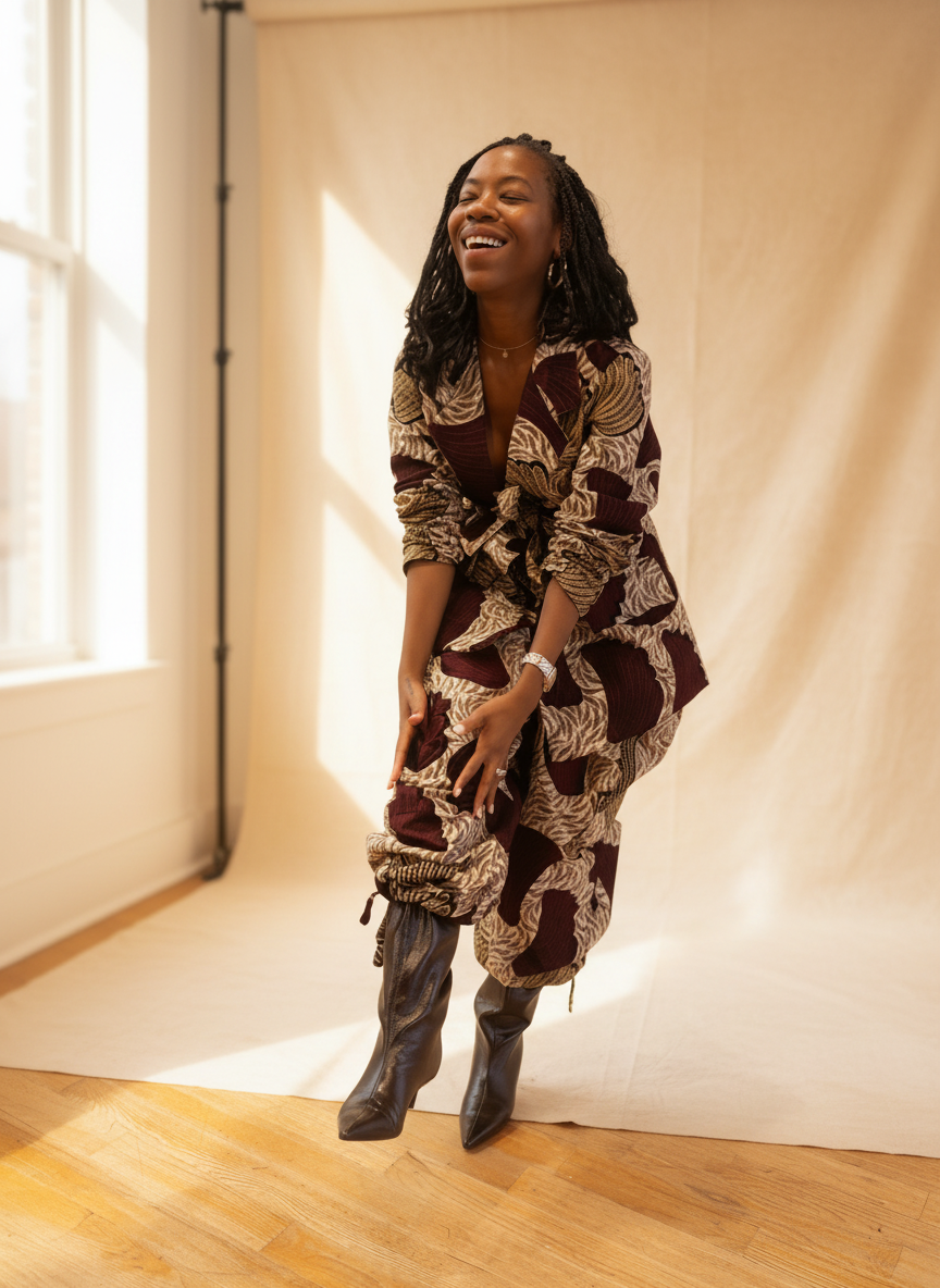 Barrel Style Two-Piece Suit Cranberry Print