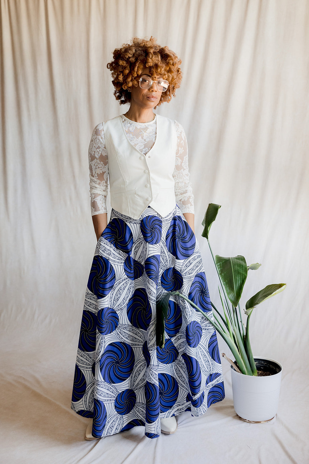 The Maxi: Blue and White Print