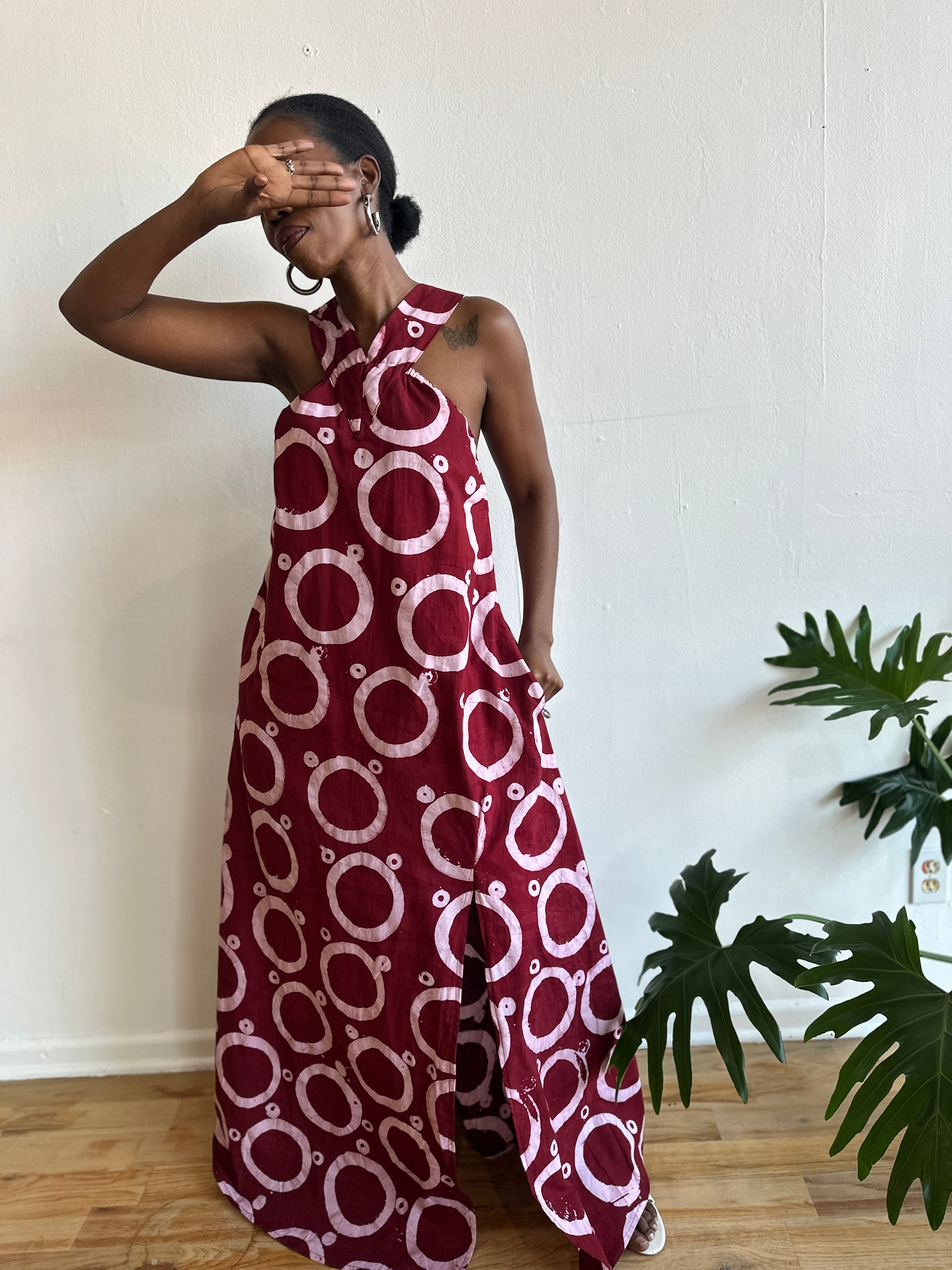 The Mrembo Dress- Blood Red Batiki