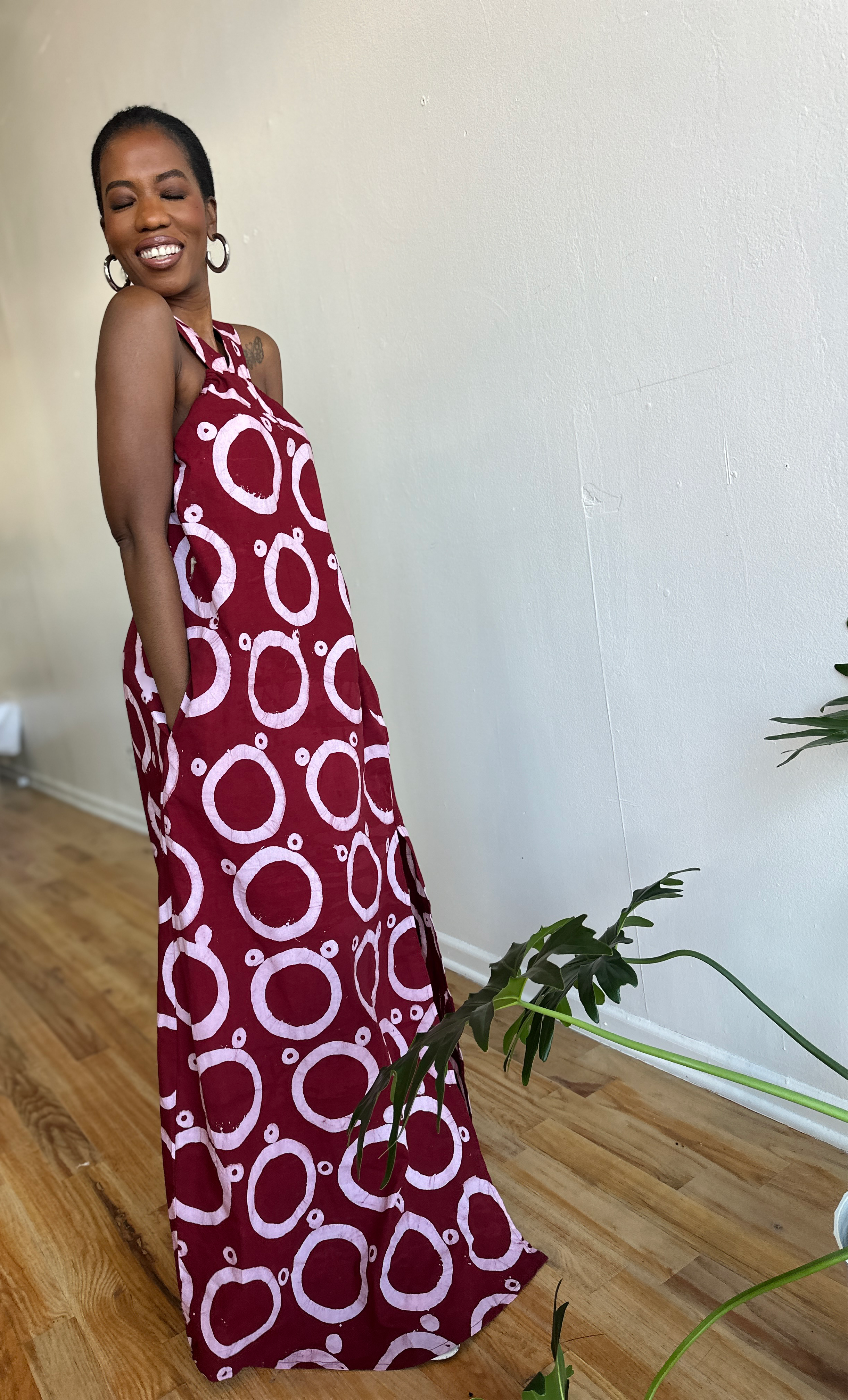 The Mrembo Dress- Blood Red Batiki