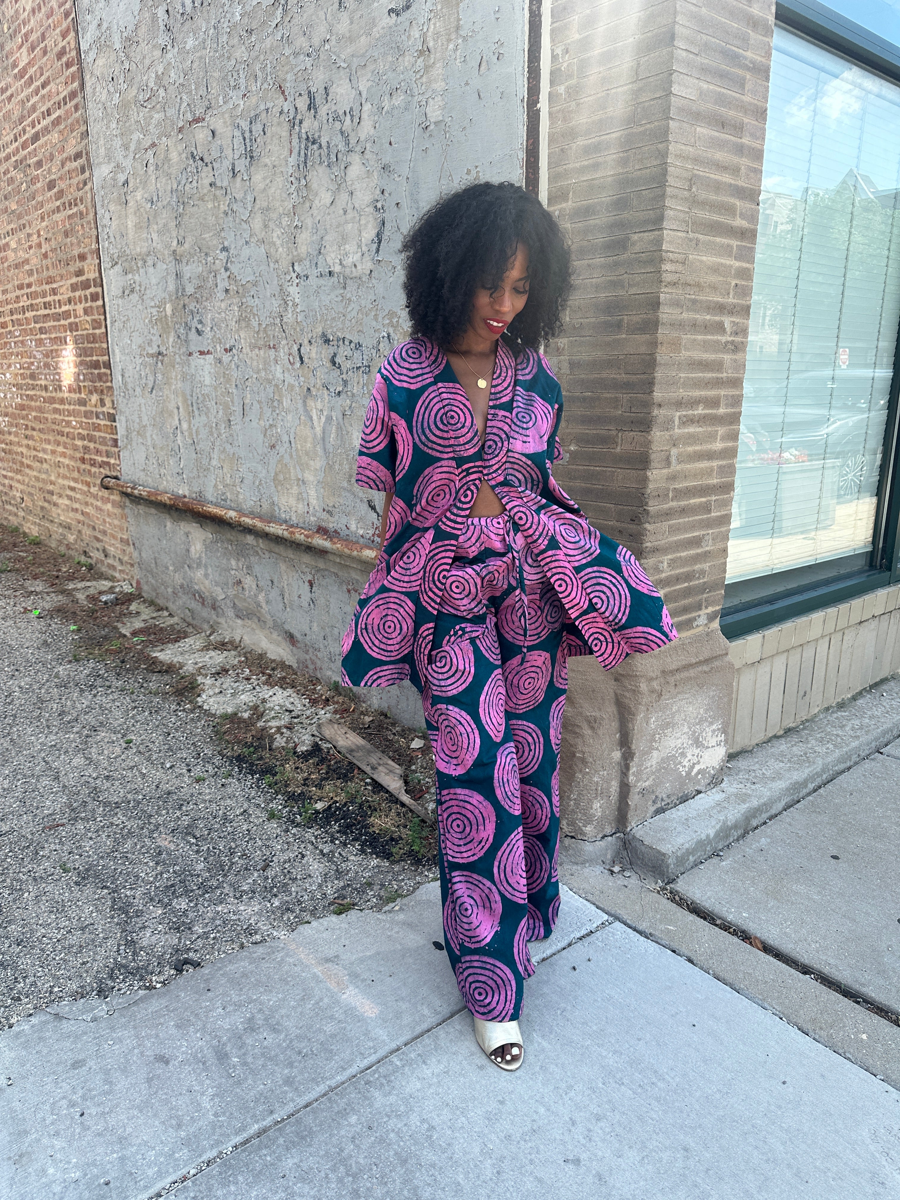 The Raha Set - Dark Green and Pink