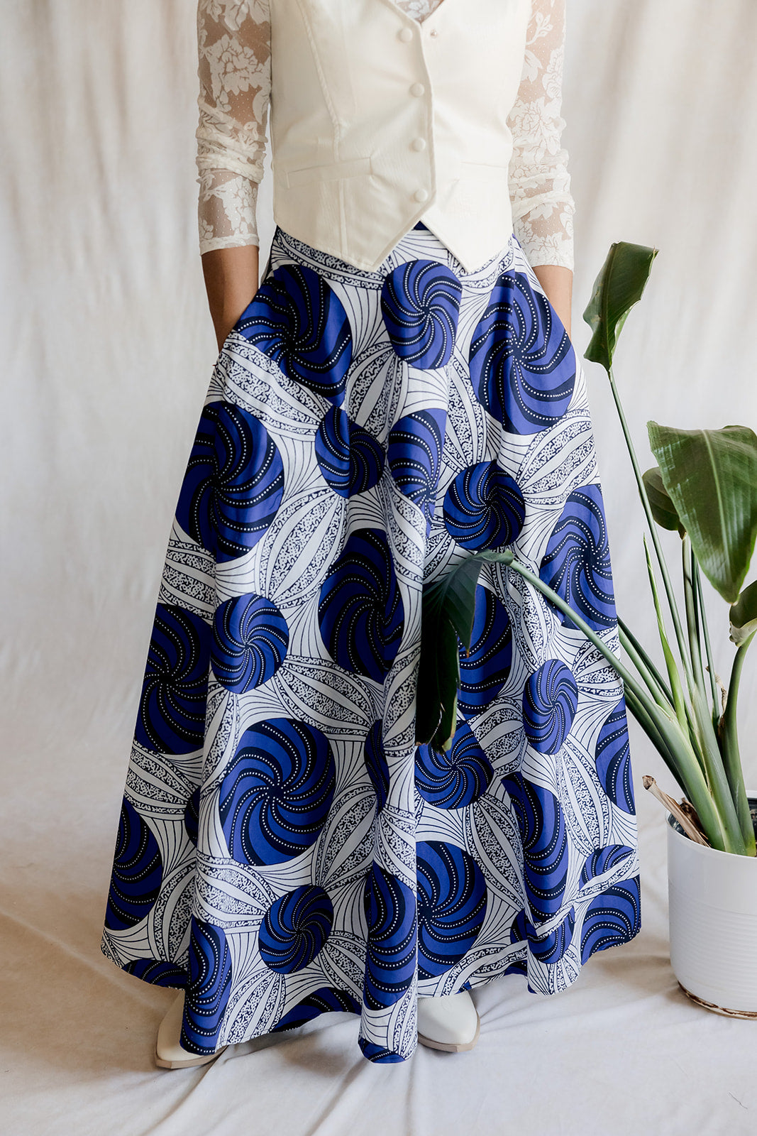 The Maxi: Blue and White Print