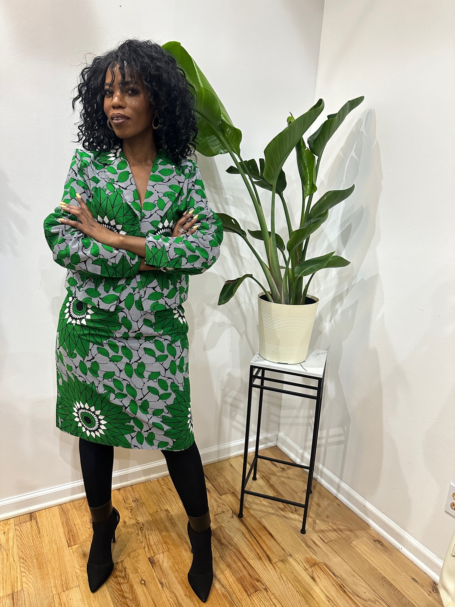 Two-Piece Suit: Pencil Skirt and Crop Jacket