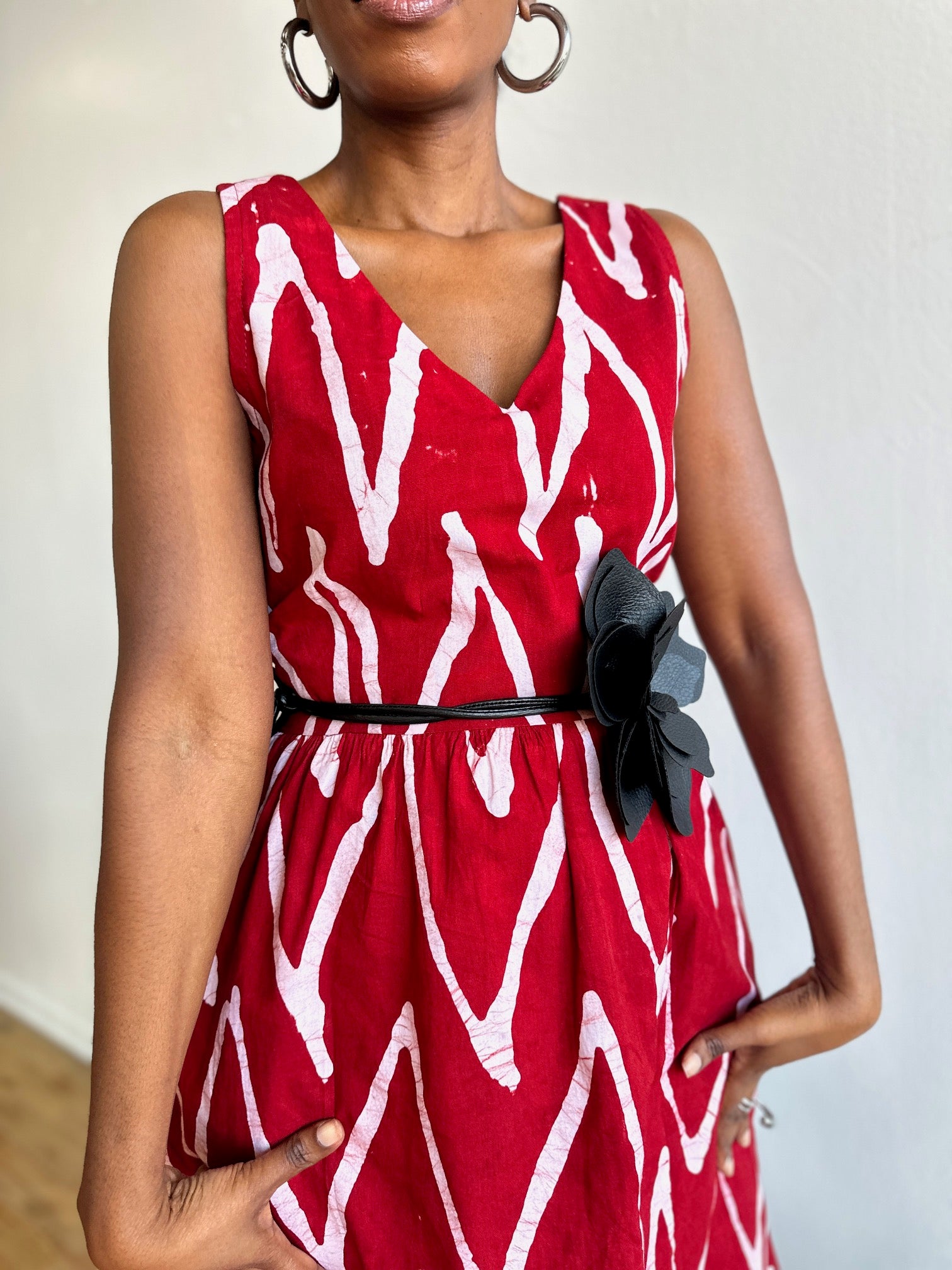 The Upendo Dress- Red Batiki