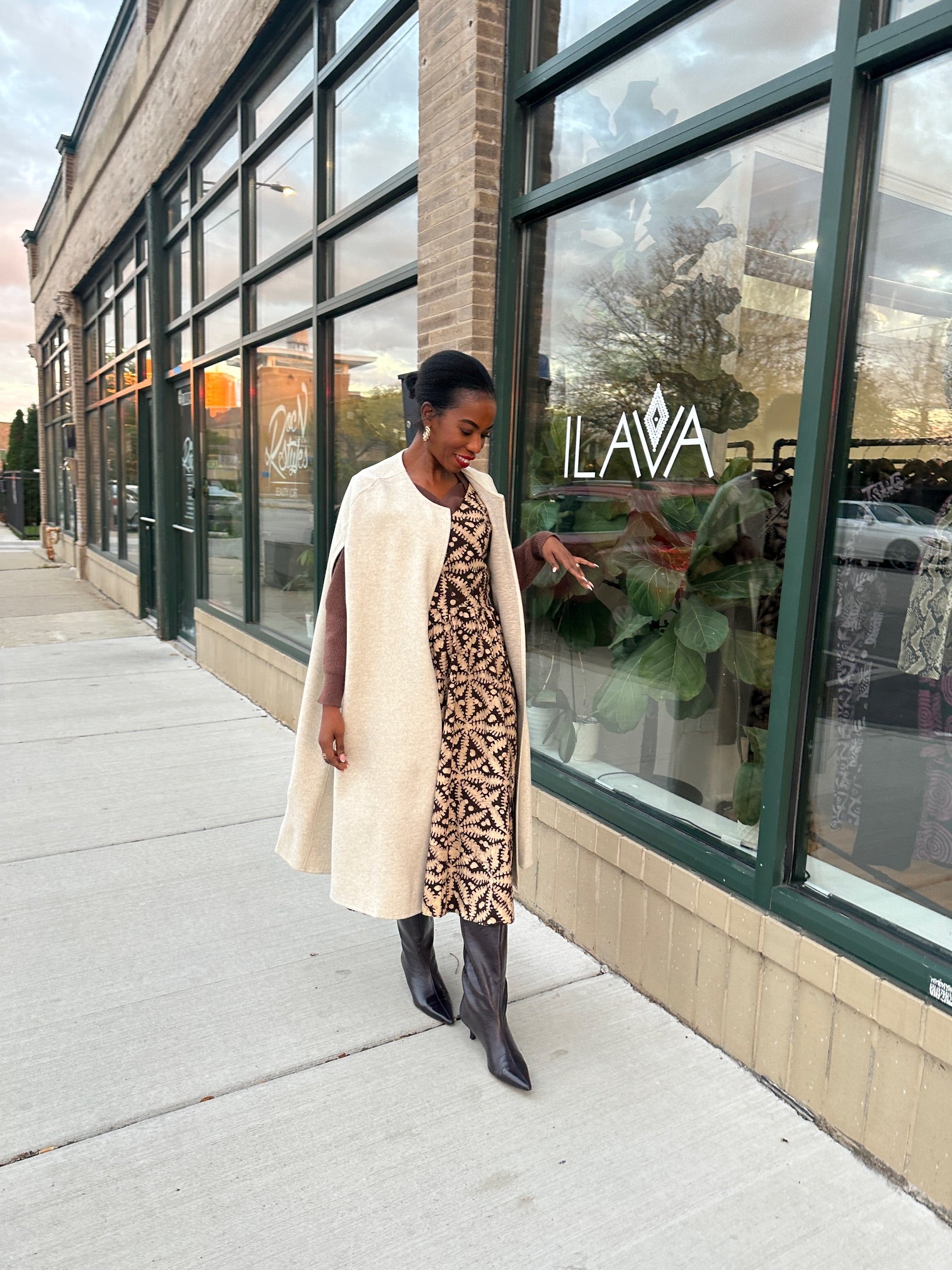 The Upendo Dress- Brown Batiki Print