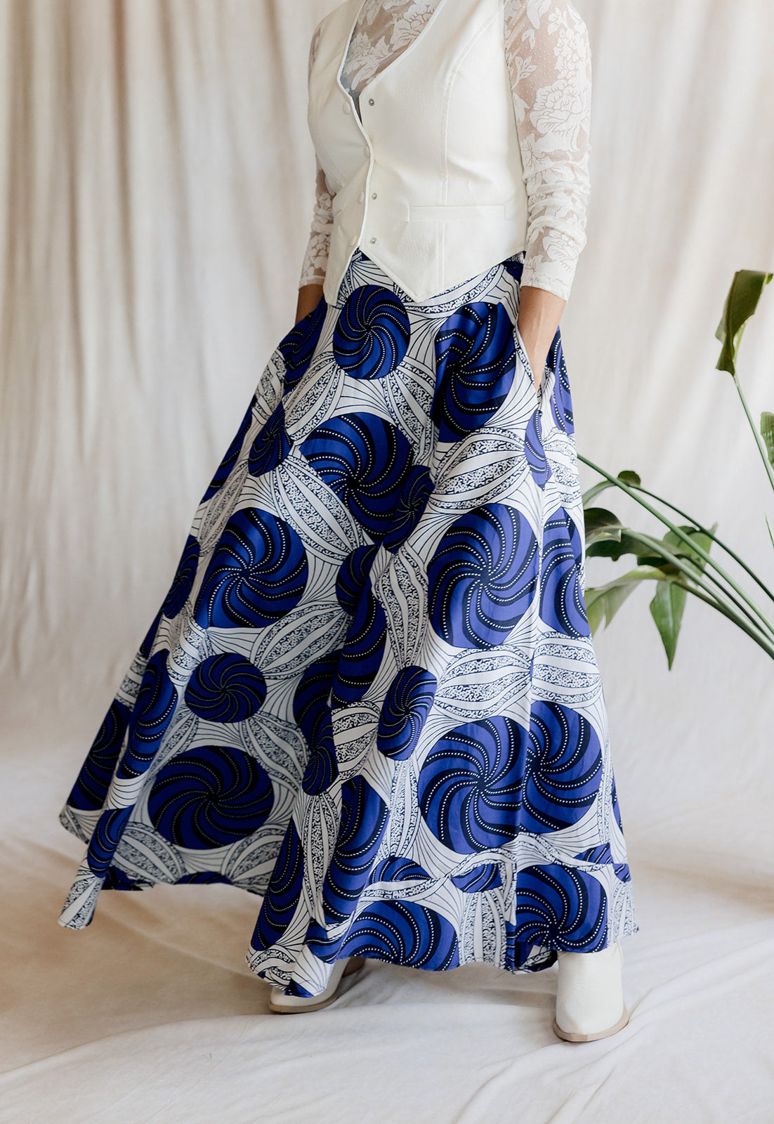 The Maxi: Blue and White Print