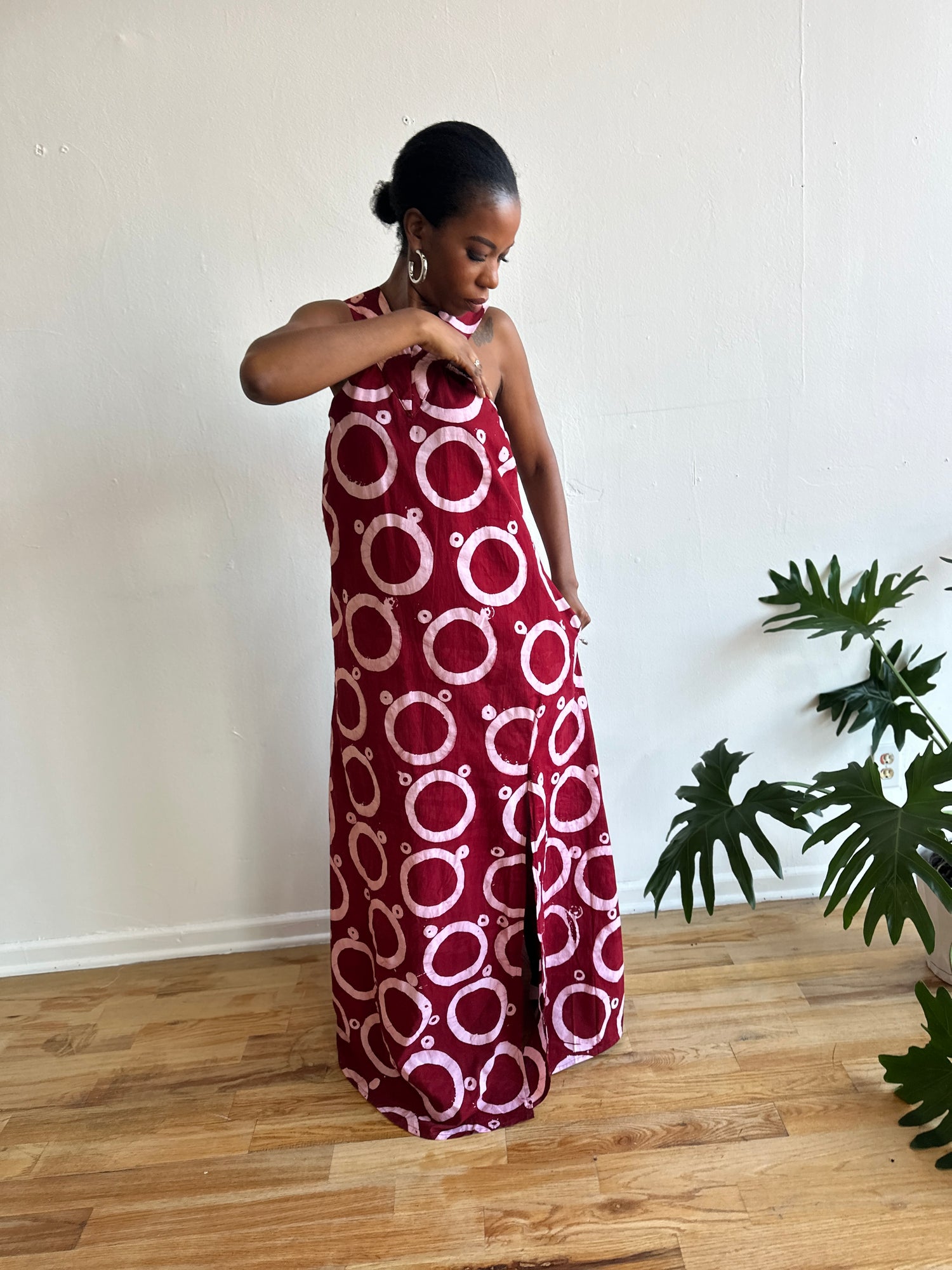 The Mrembo  Dress- Blood Red Batiki