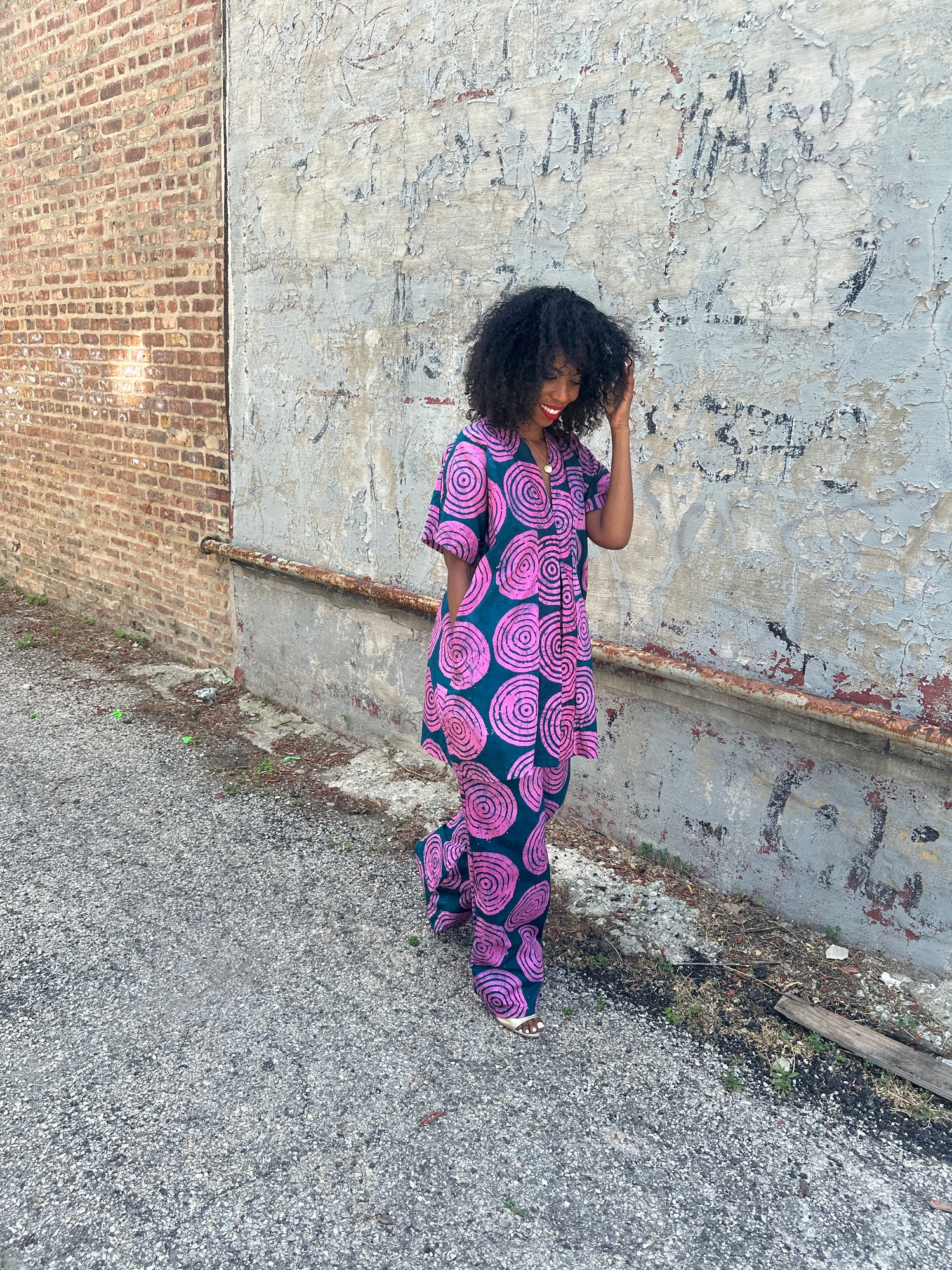 The Raha Set - Dark Green and Pink