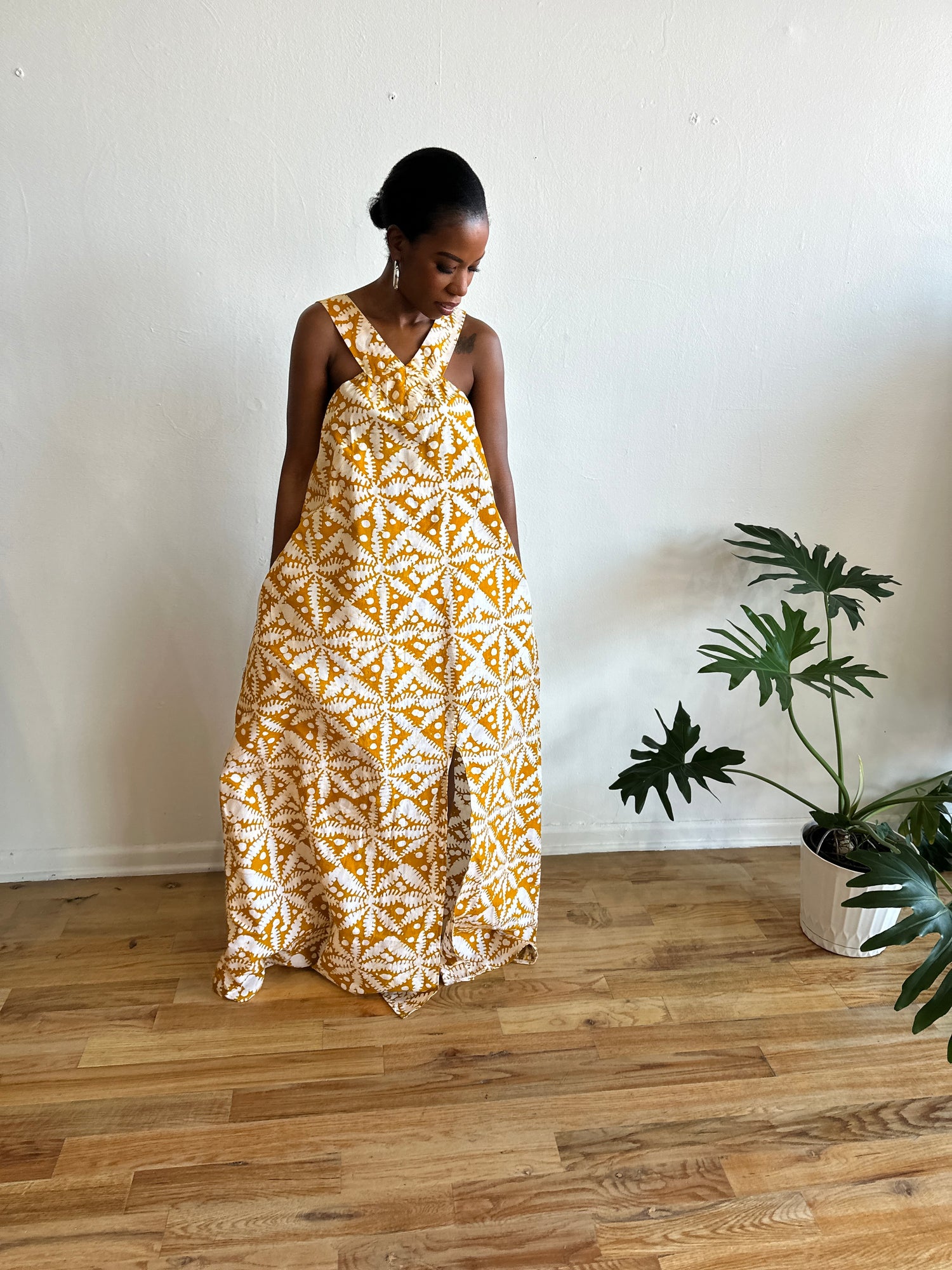 The Mrembo Dress- Brown Batiki