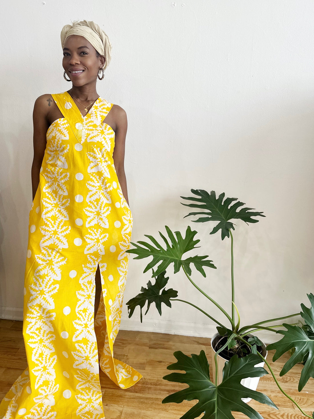 The Mrembo Dress- Yellow Batiki