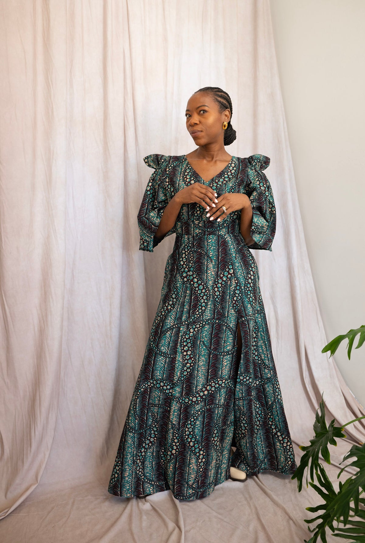 The Nia African Print Maxi Dress
