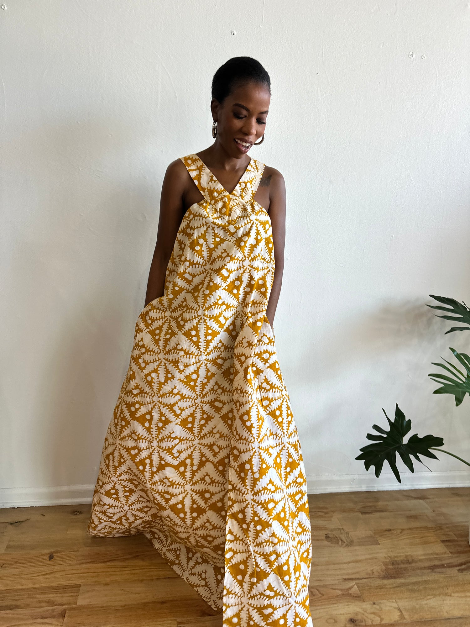 The Mrembo Dress- Brown Batiki