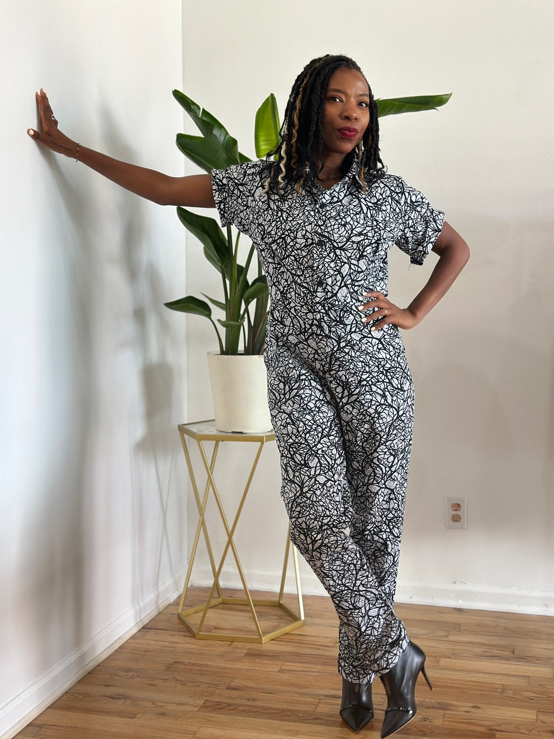 The Jumpsuit: Black and White Print