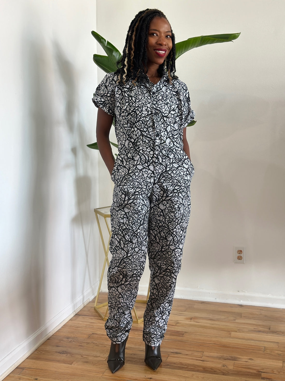 The Jumpsuit: Black and White Print