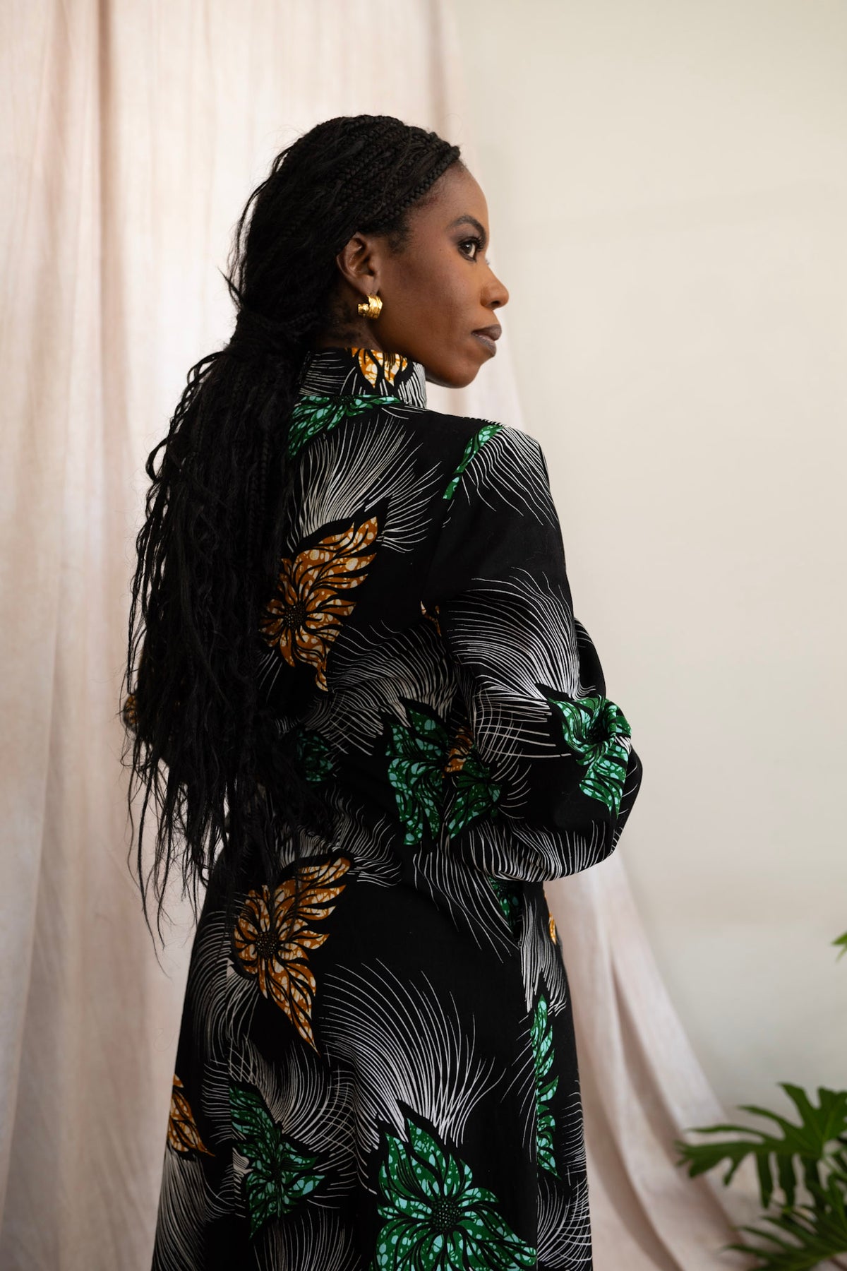 Nuru African Print Bow Maxi Dress