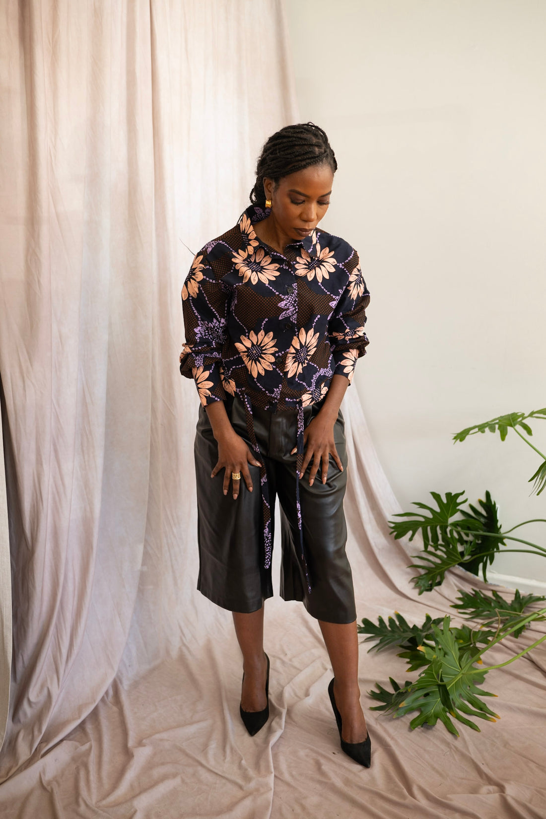 Maua African Print Tie-Front Shirt