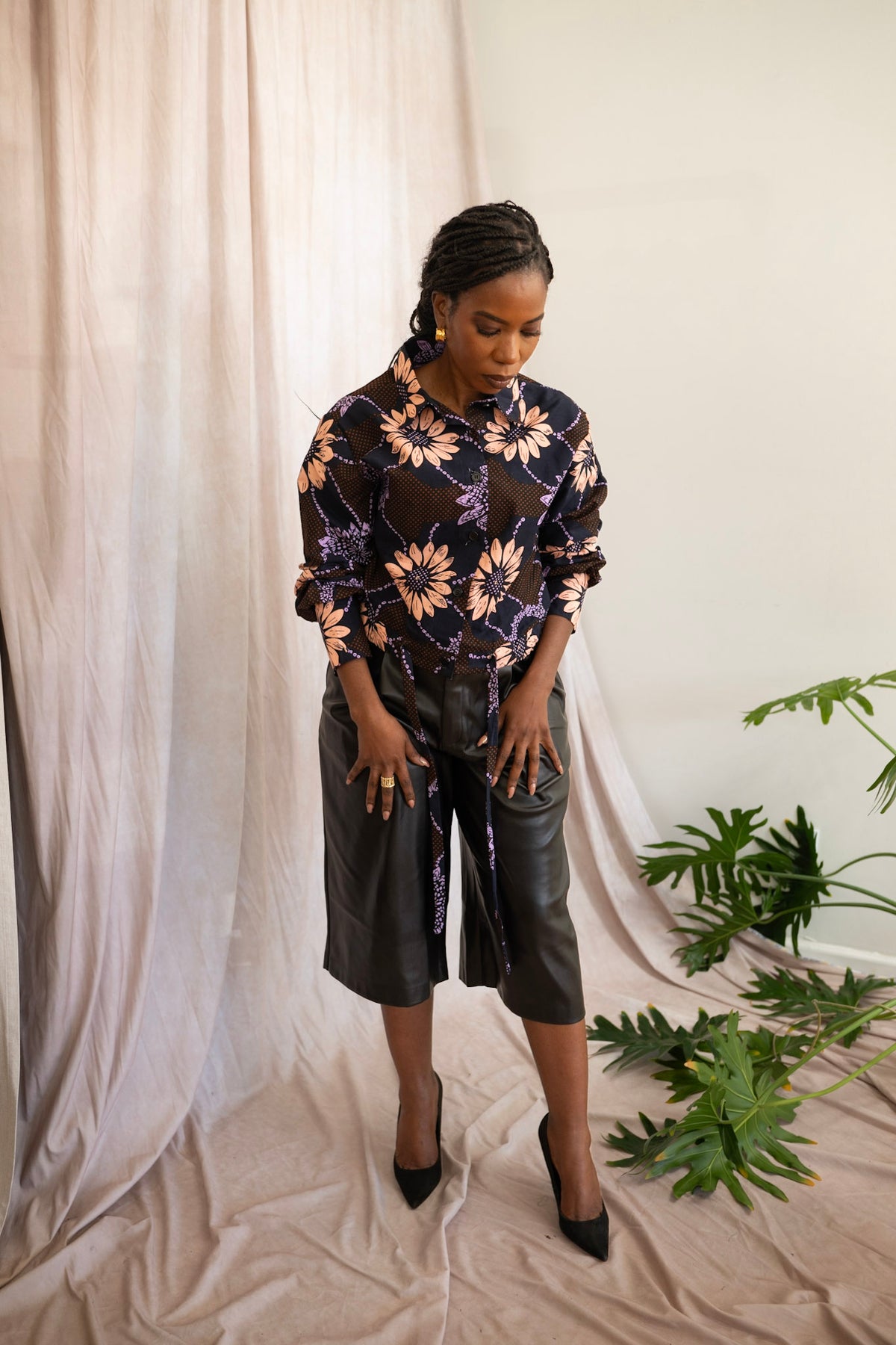 Maua African Print Tie-Front Shirt