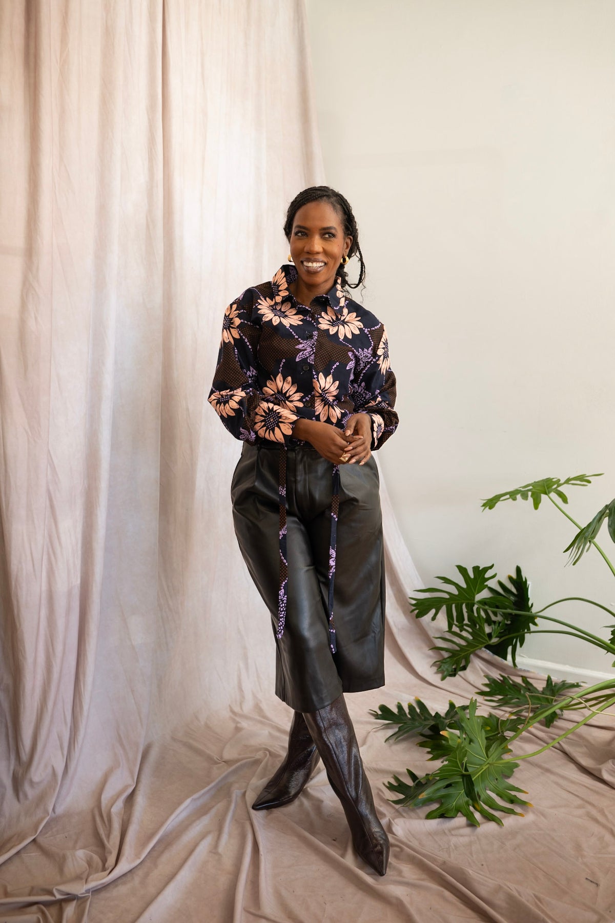 Maua African Print Tie-Front Shirt
