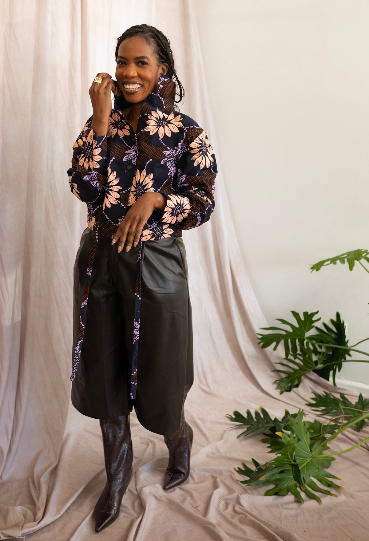 Maua African Print Tie-Front Shirt