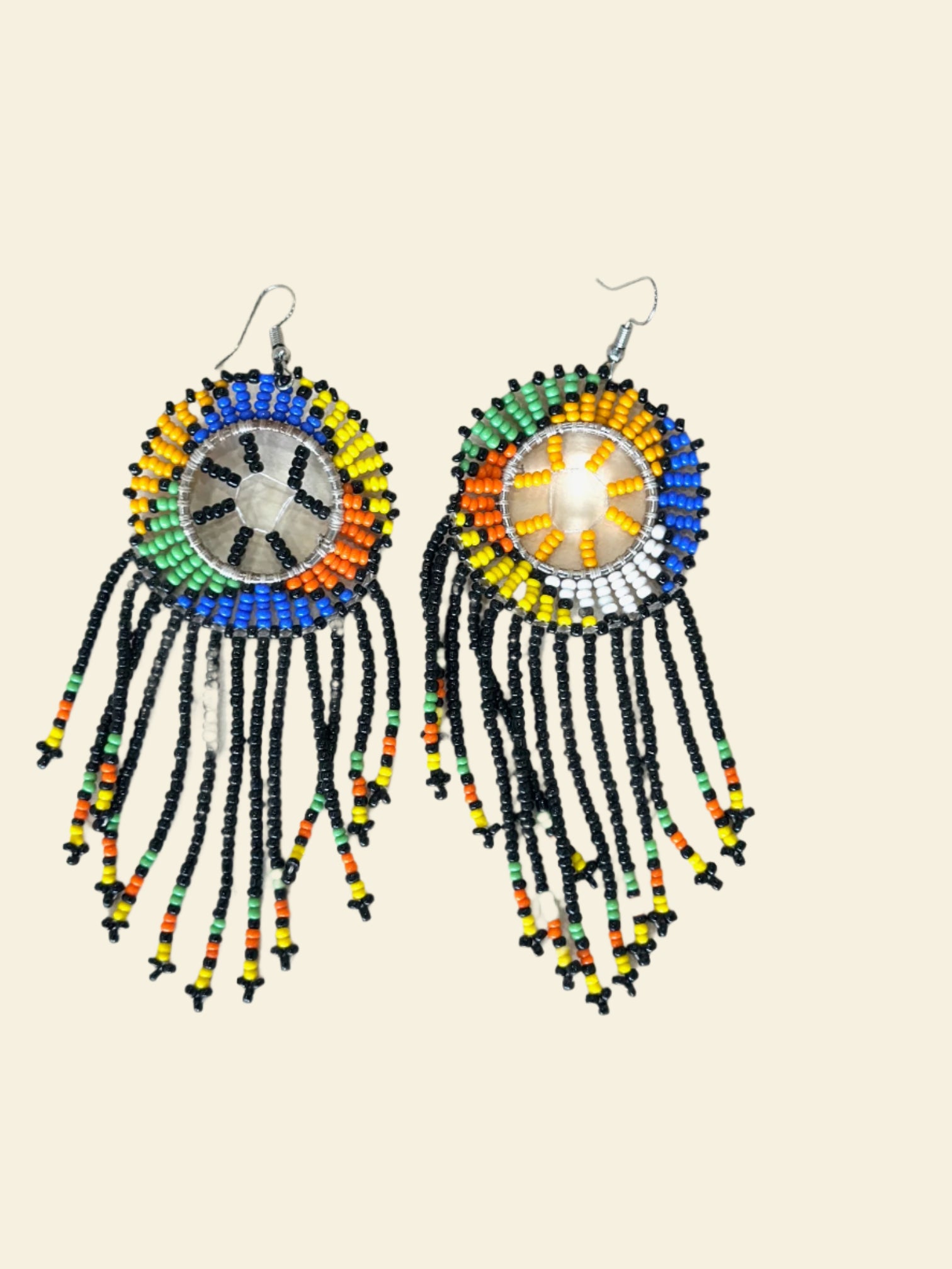 Black Maasai Beaded Chandelier Earrings