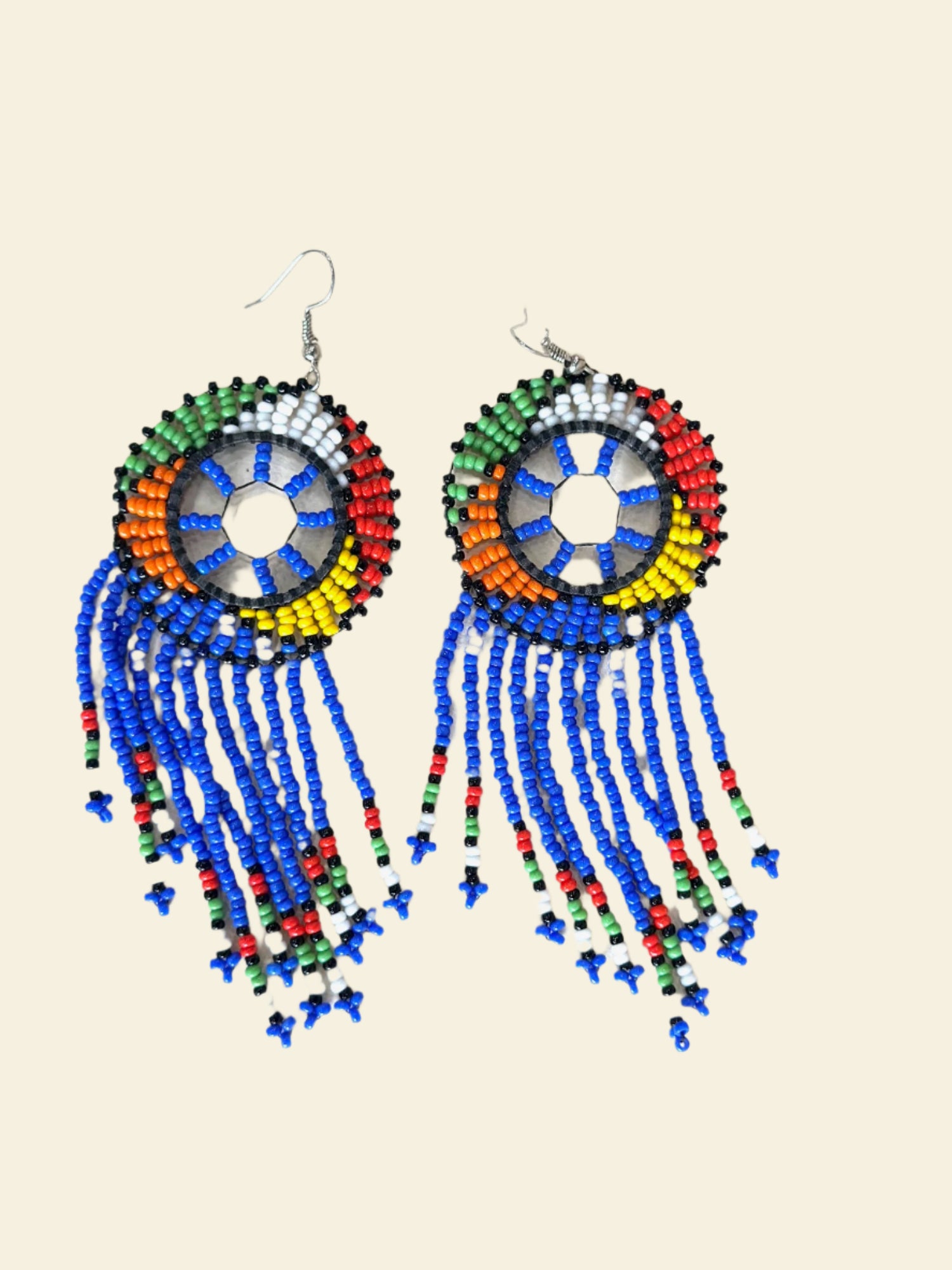 Blue Maasai Beaded Chandelier Earrings