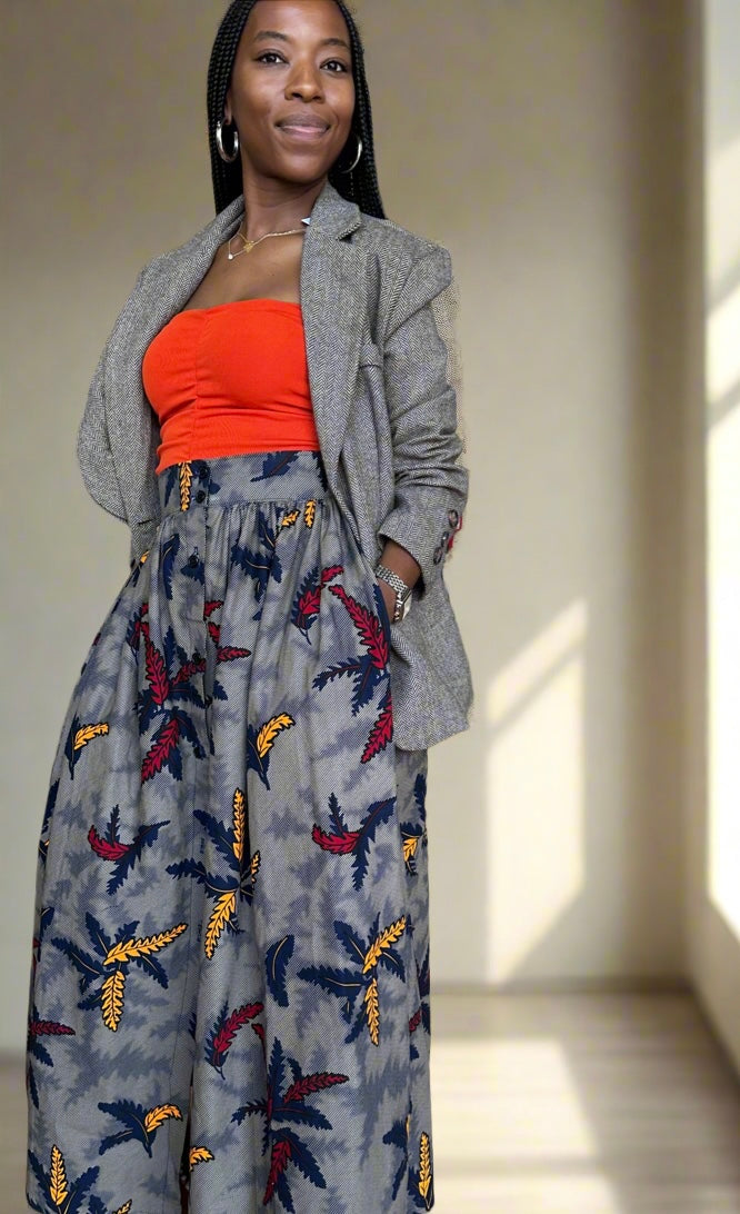 The Asili  Front Button Full Skirt