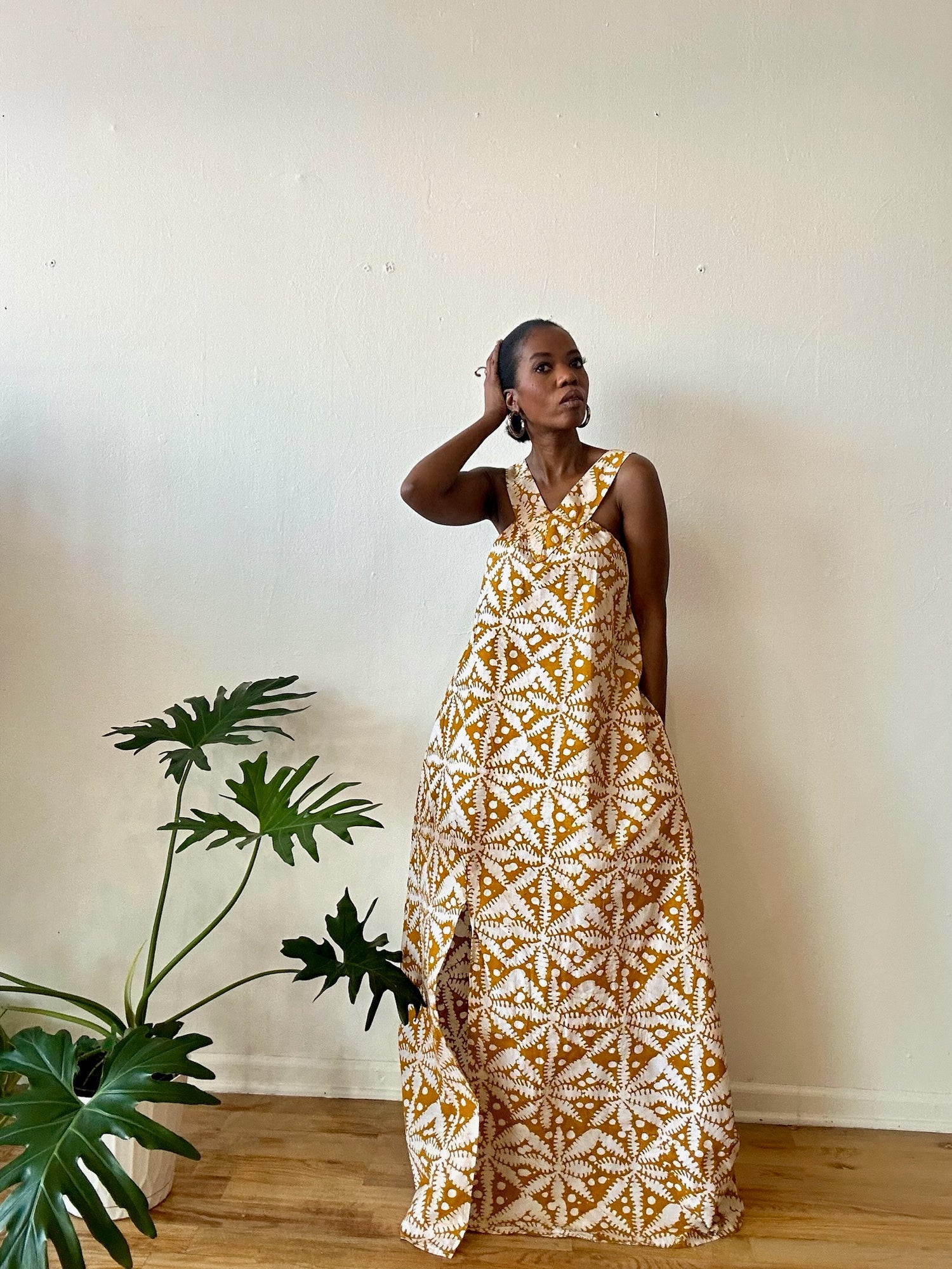 The Mrembo Dress- Brown Batiki