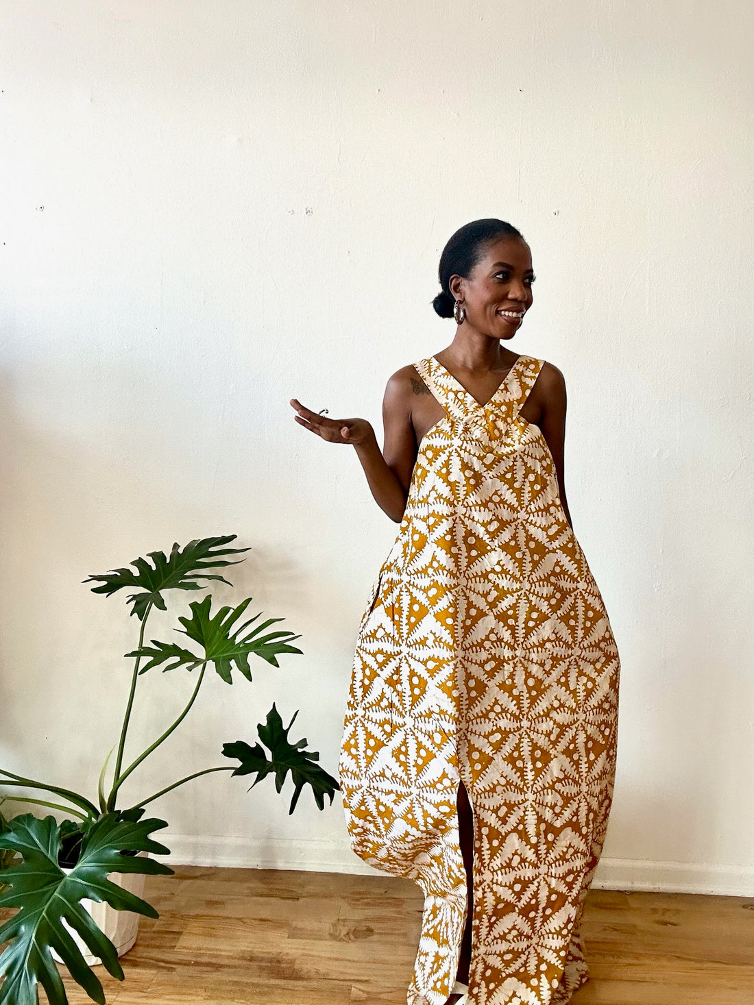 The Mrembo Dress- Brown Batiki