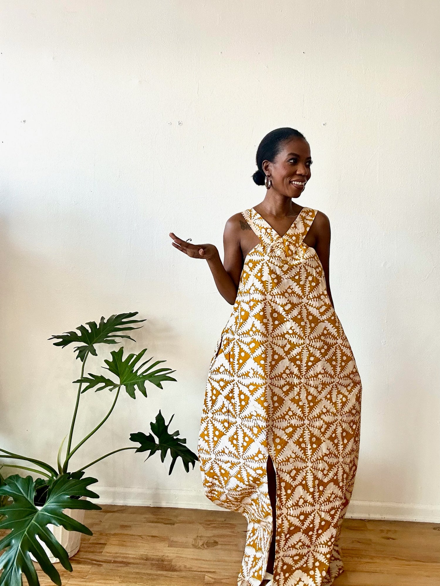 The Mrembo Dress- Brown Batiki