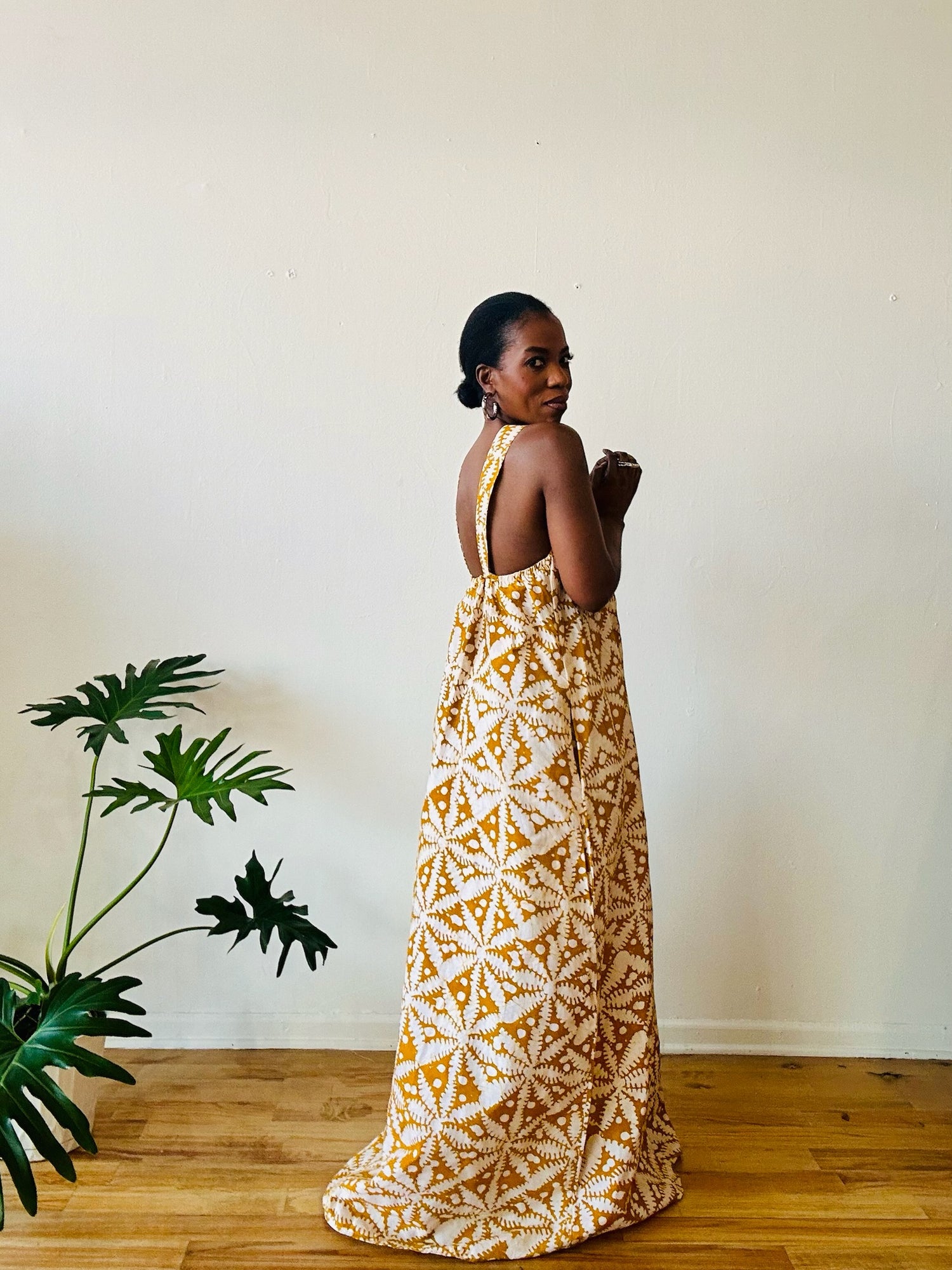 The Mrembo Dress- Brown Batiki