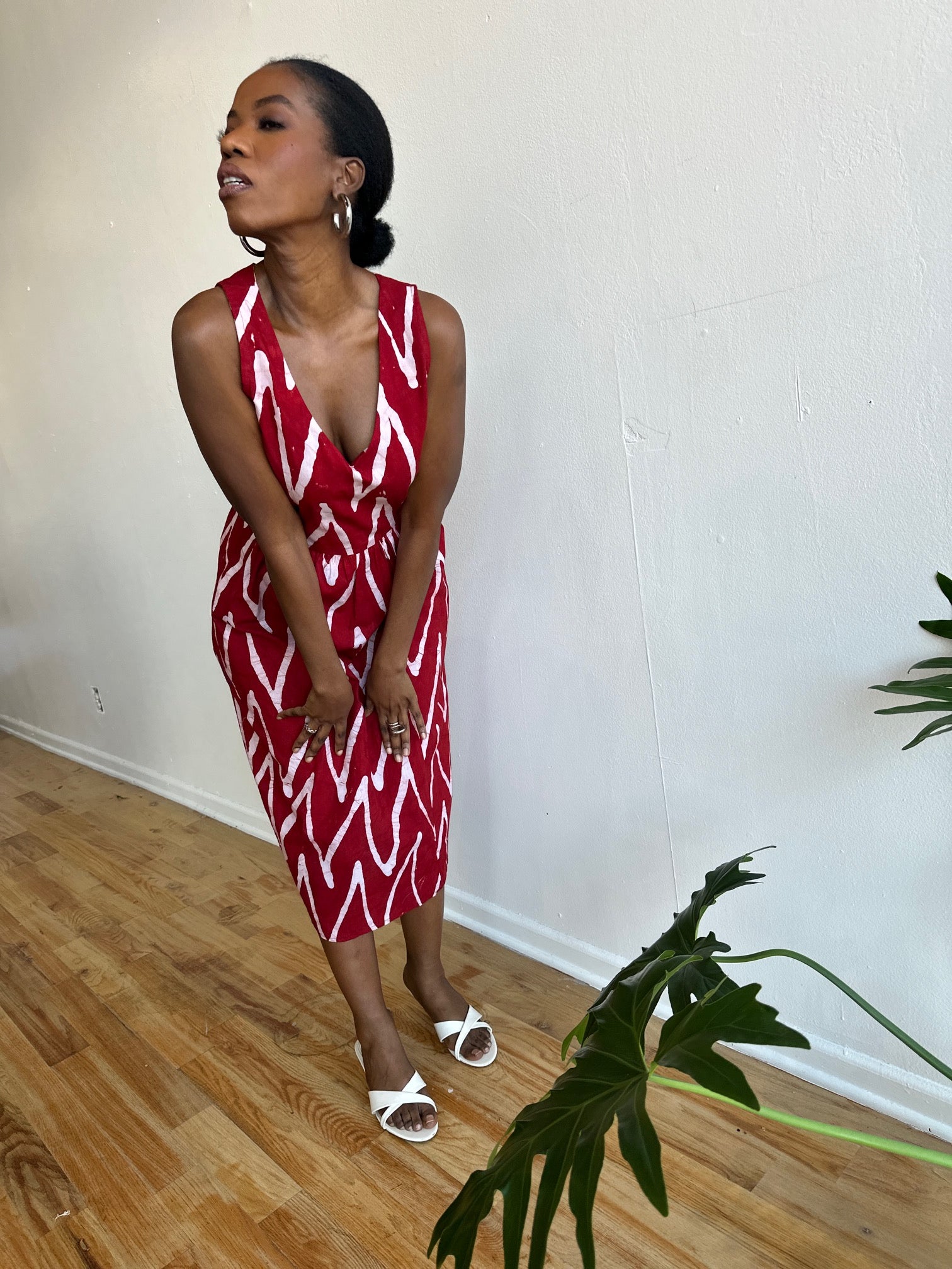 The Upendo Dress- Red Batiki