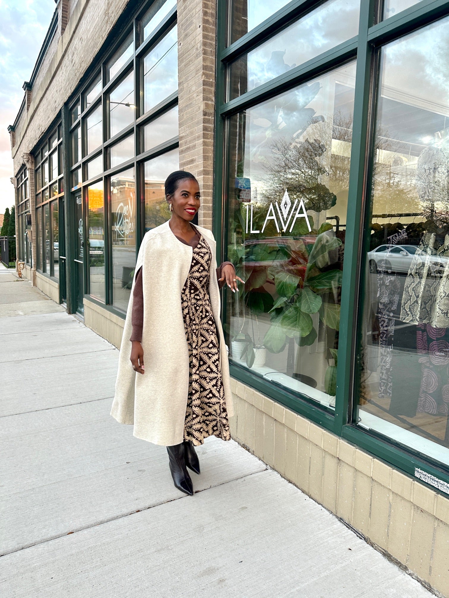 The Upendo Dress- Brown Batiki Print