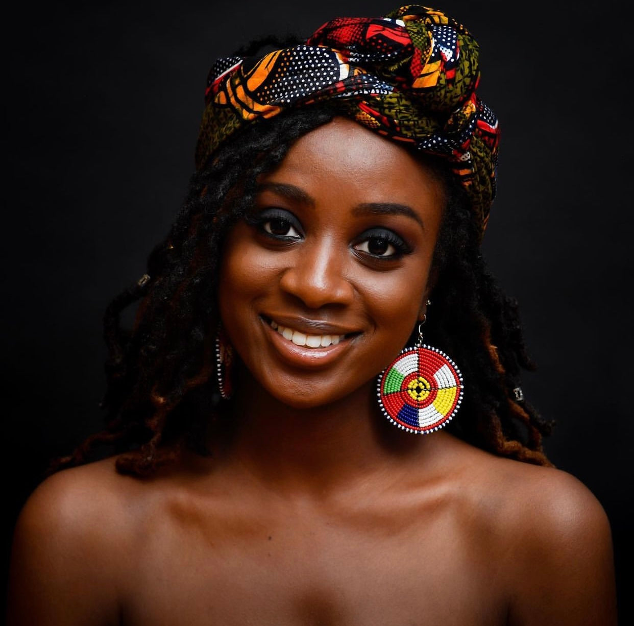 Color-Blocked Maasai Beaded Earrings