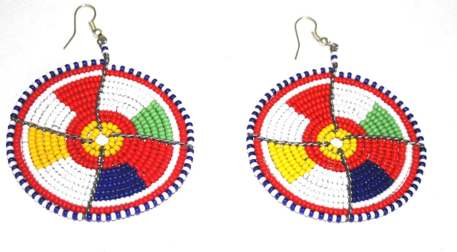 Color-Blocked Maasai Beaded Earrings